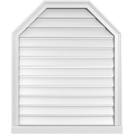 Ekena Millwork Octagonal Top Surface Mount PVC Gable Vent w/ 2"W x 2"P Brickmould Sill Frame, 30"W x 36"H GVPOT30X3603SF